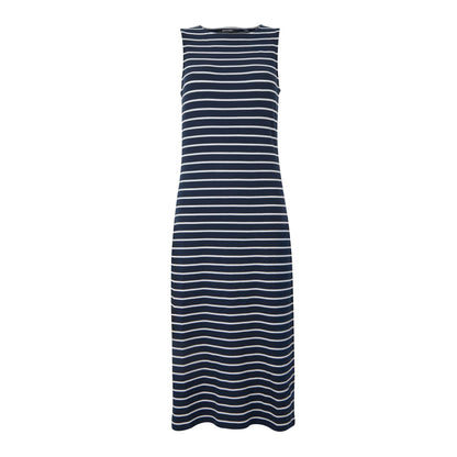 Navy-White - Front - Regatta Womens-Ladies Amorie Contrast Striped Midi Dress