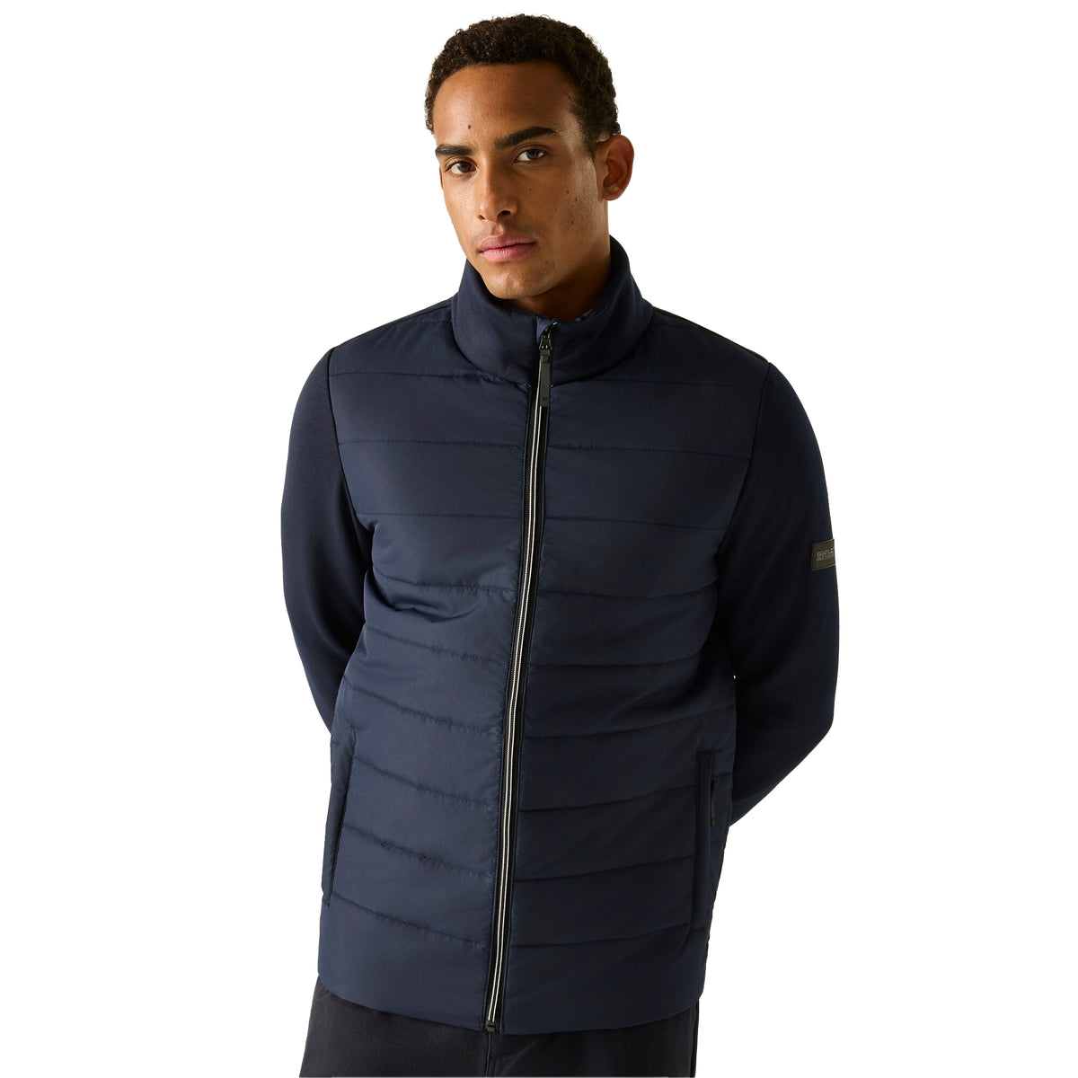 Navy - Close up - Regatta Mens Waverhill Hybrid Jacket