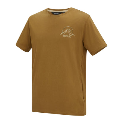 Rich Tan - Side - Regatta Mens Cline IX Original Outdoor Back Print T-Shirt