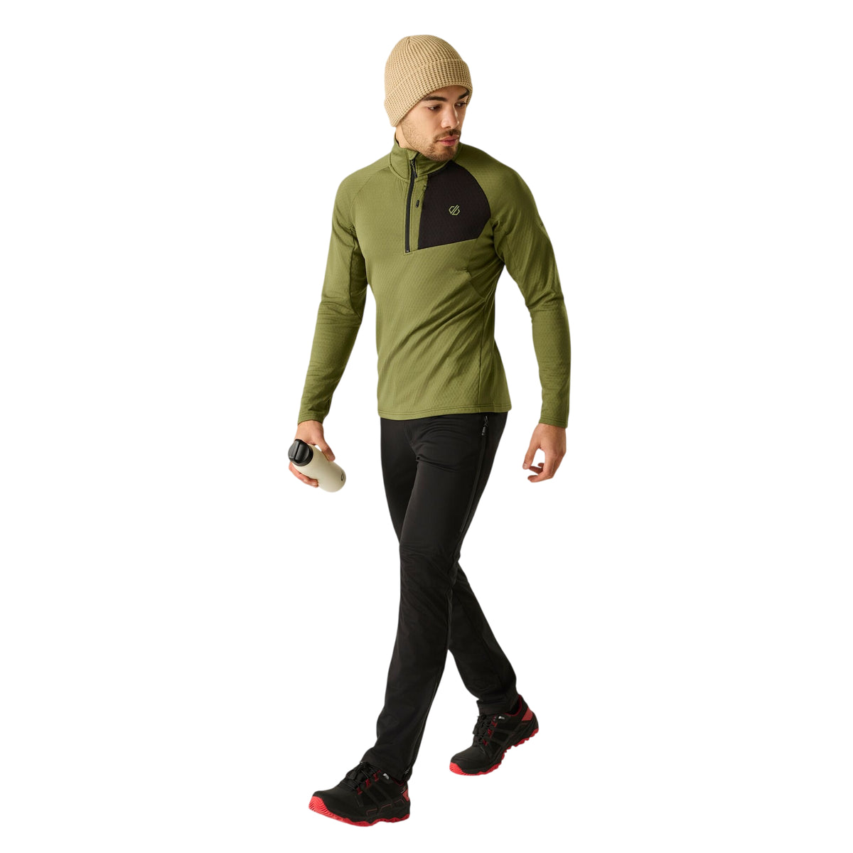 Martini Olive - Pack Shot - Dare 2B Mens Venture Stretch Overhead Midlayer