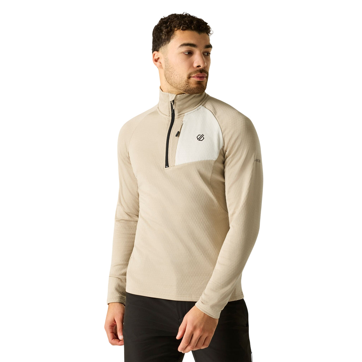White Pepper - Side - Dare 2B Mens Venture Stretch Overhead Midlayer