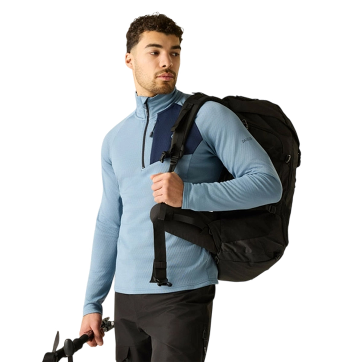 Dusky Blue - Close up - Dare 2B Mens Venture Stretch Overhead Midlayer