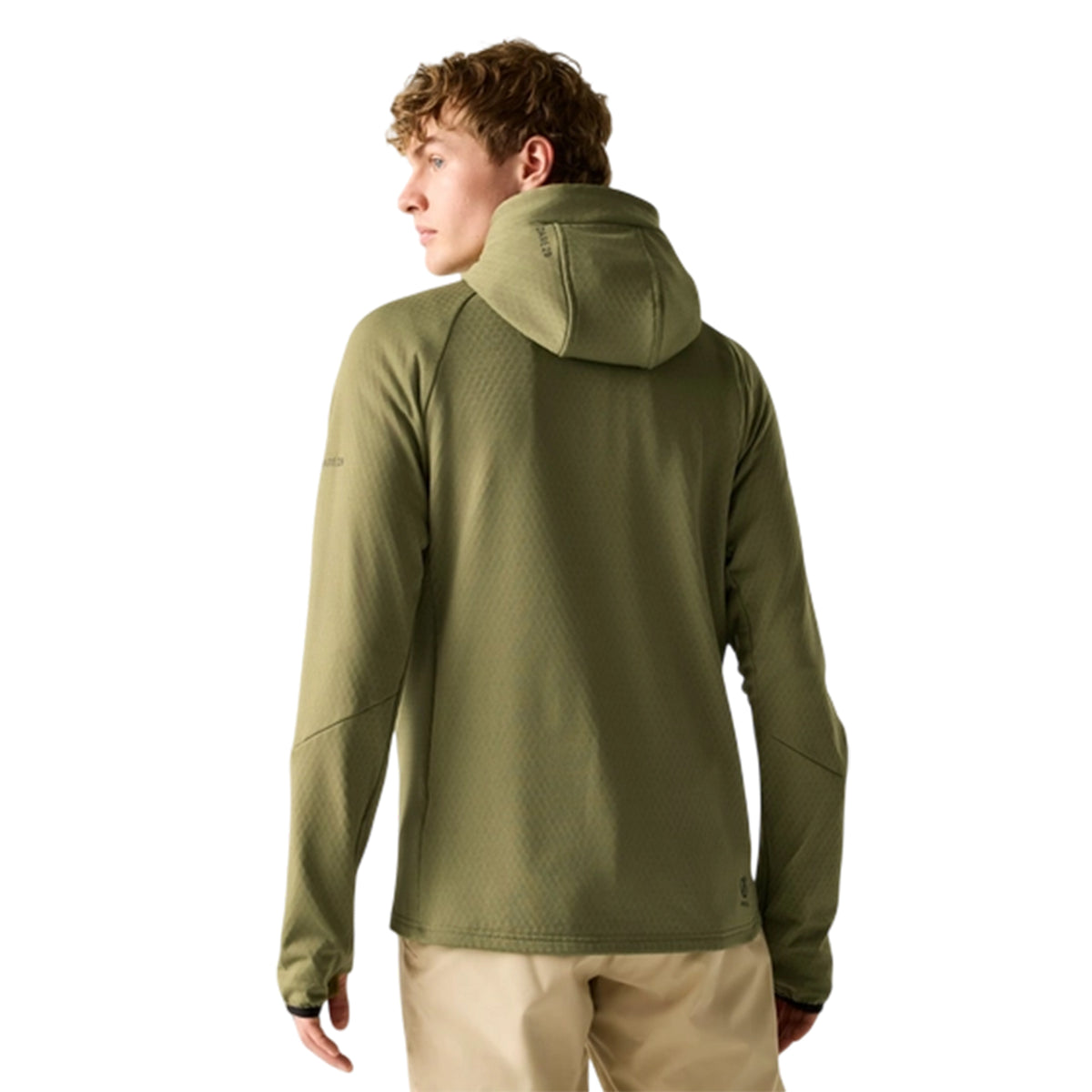 Martini Olive - Close up - Regatta Mens Venture Stretch Hooded Midlayer