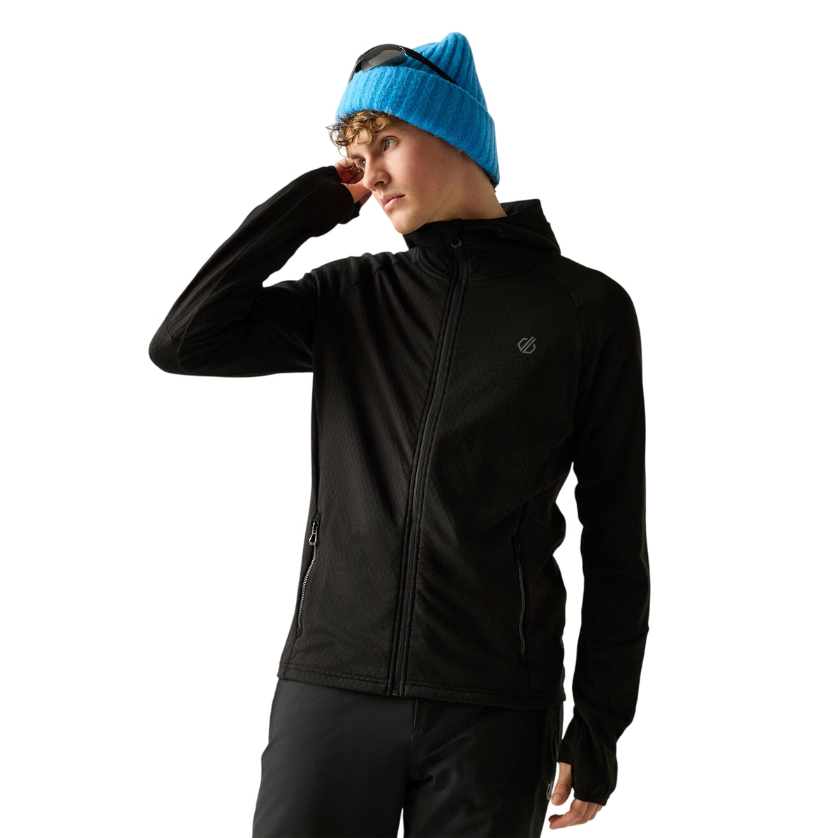 Black - Lifestyle - Regatta Mens Venture Stretch Hooded Midlayer