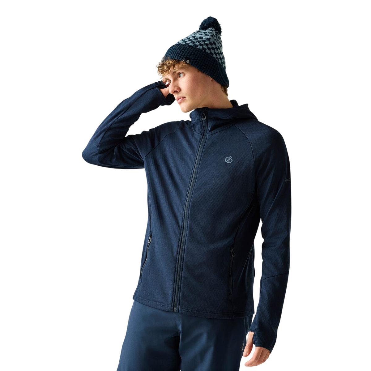 Navy - Lifestyle - Regatta Mens Venture Stretch Hooded Midlayer