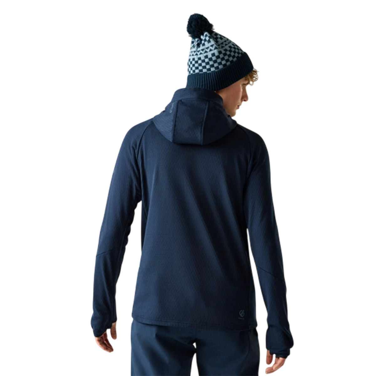 Navy - Close up - Regatta Mens Venture Stretch Hooded Midlayer