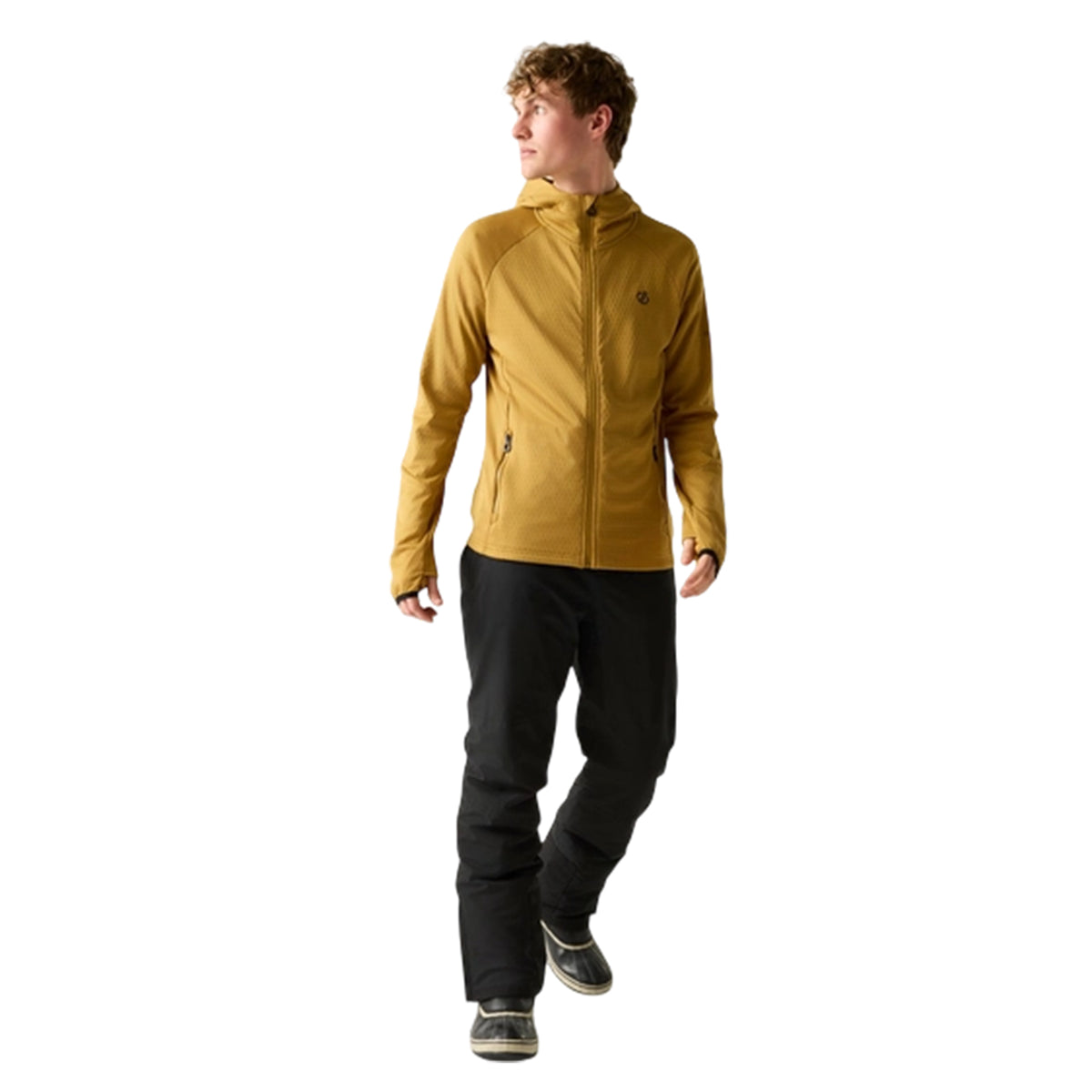 Wood Brown - Close up - Regatta Mens Venture Stretch Hooded Midlayer
