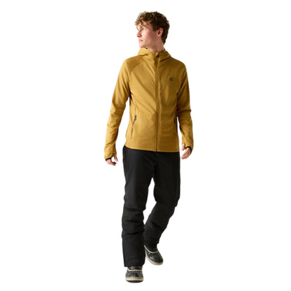 Wood Brown - Close up - Regatta Mens Venture Stretch Hooded Midlayer
