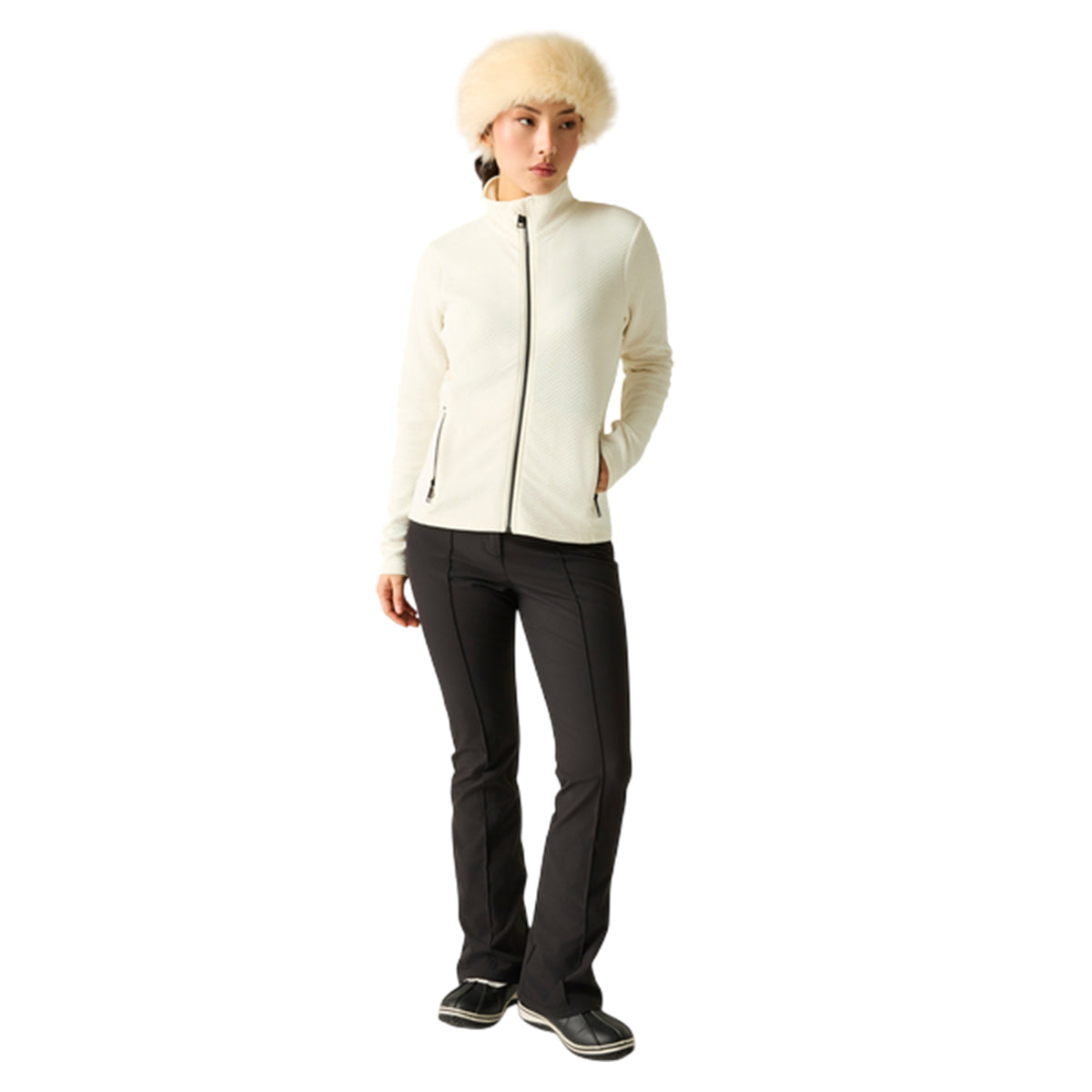 Egret - Pack Shot - Dare 2B Womens-Ladies Descend III Jacquard Midlayer
