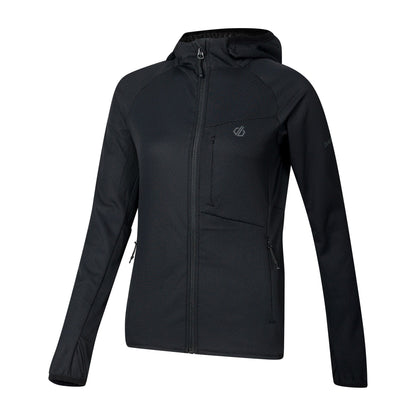 Black - Side - Dare 2B Womens-Ladies Heat Weave Stretch Midlayer