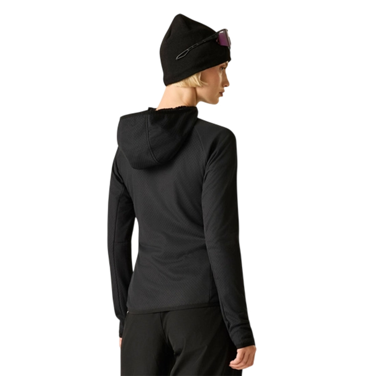Black - Close up - Dare 2B Womens-Ladies Heat Weave Stretch Midlayer
