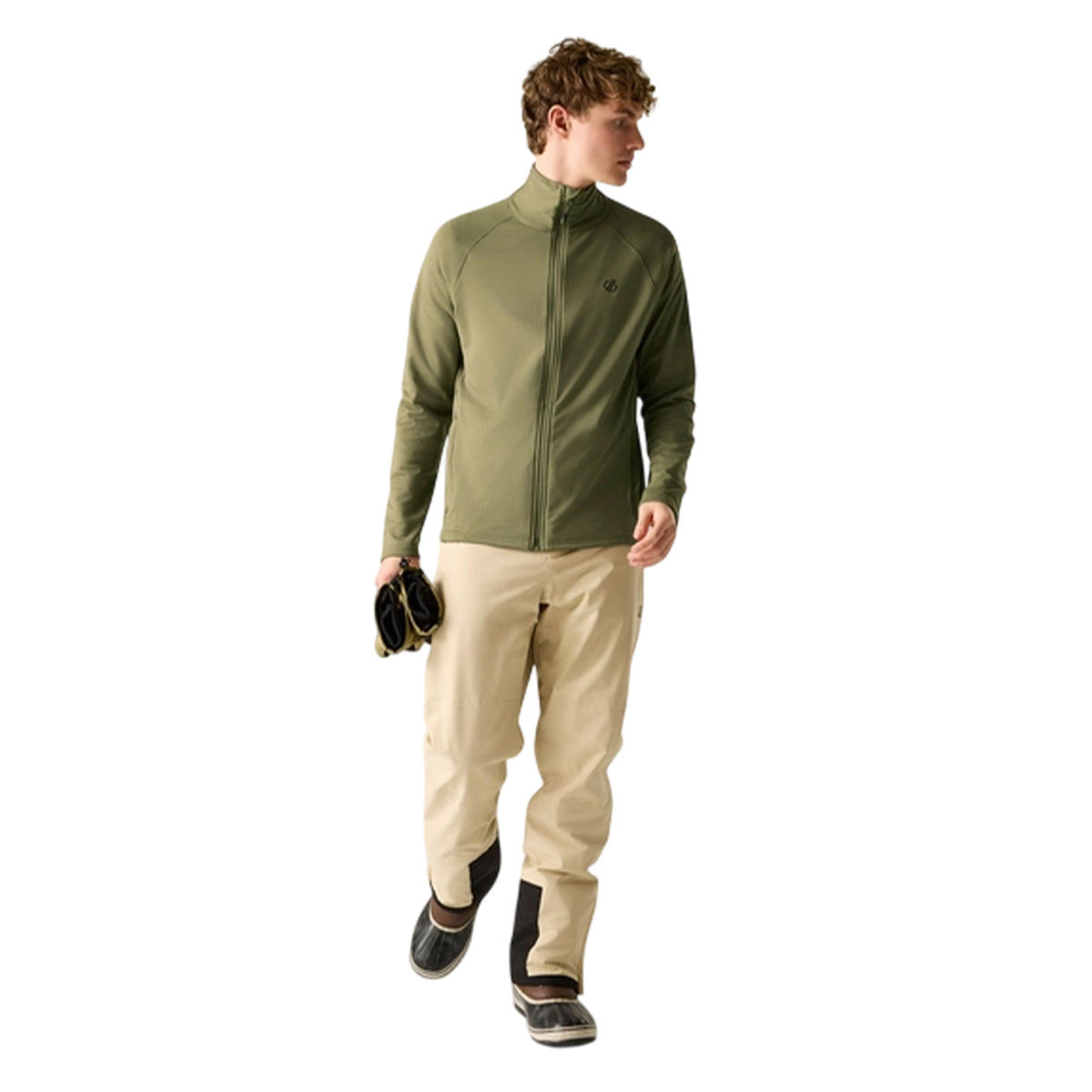 Martini Olive - Close up - Dare 2B Mens Fuse Up Stretch Full Zip Midlayer