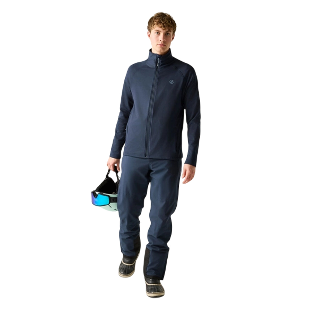 Navy - Close up - Dare 2B Mens Fuse Up Stretch Full Zip Midlayer