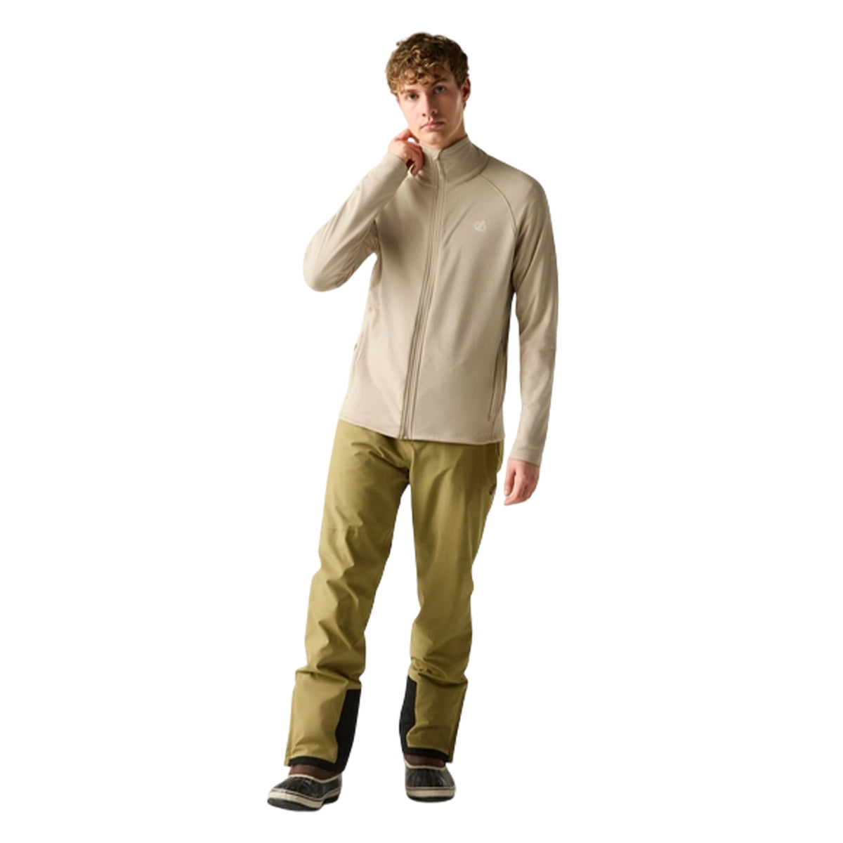 White Pepper - Close up - Dare 2B Mens Fuse Up Stretch Full Zip Midlayer
