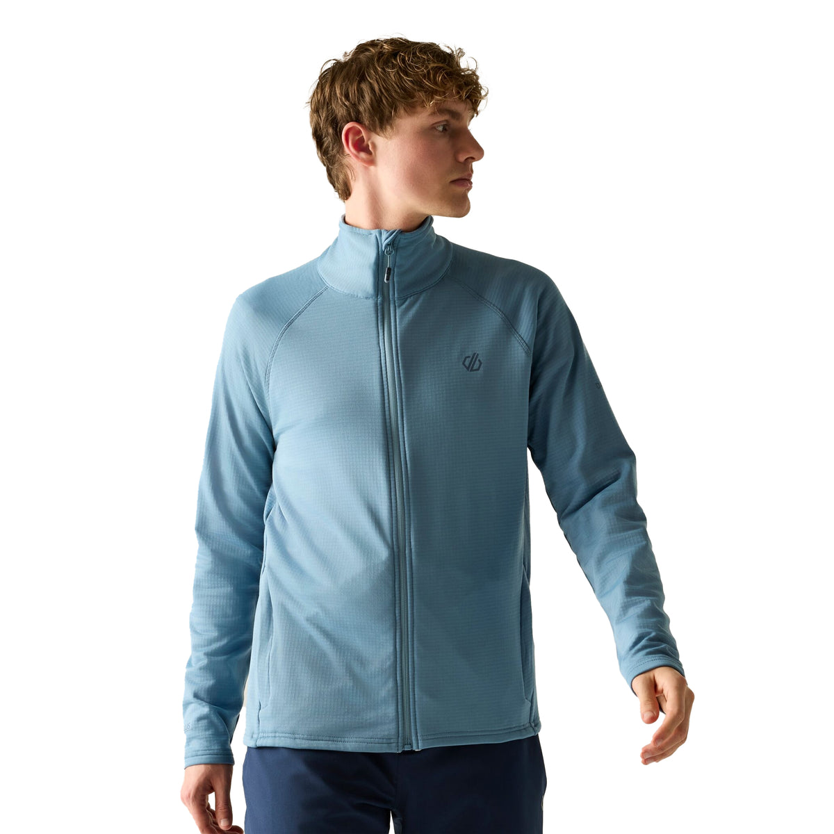 Dusky Blue - Side - Dare 2B Mens Fuse Up Stretch Full Zip Midlayer