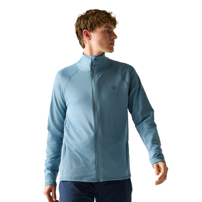 Dusky Blue - Side - Dare 2B Mens Fuse Up Stretch Full Zip Midlayer