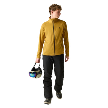 Wood Brown - Close up - Dare 2B Mens Fuse Up Stretch Full Zip Midlayer