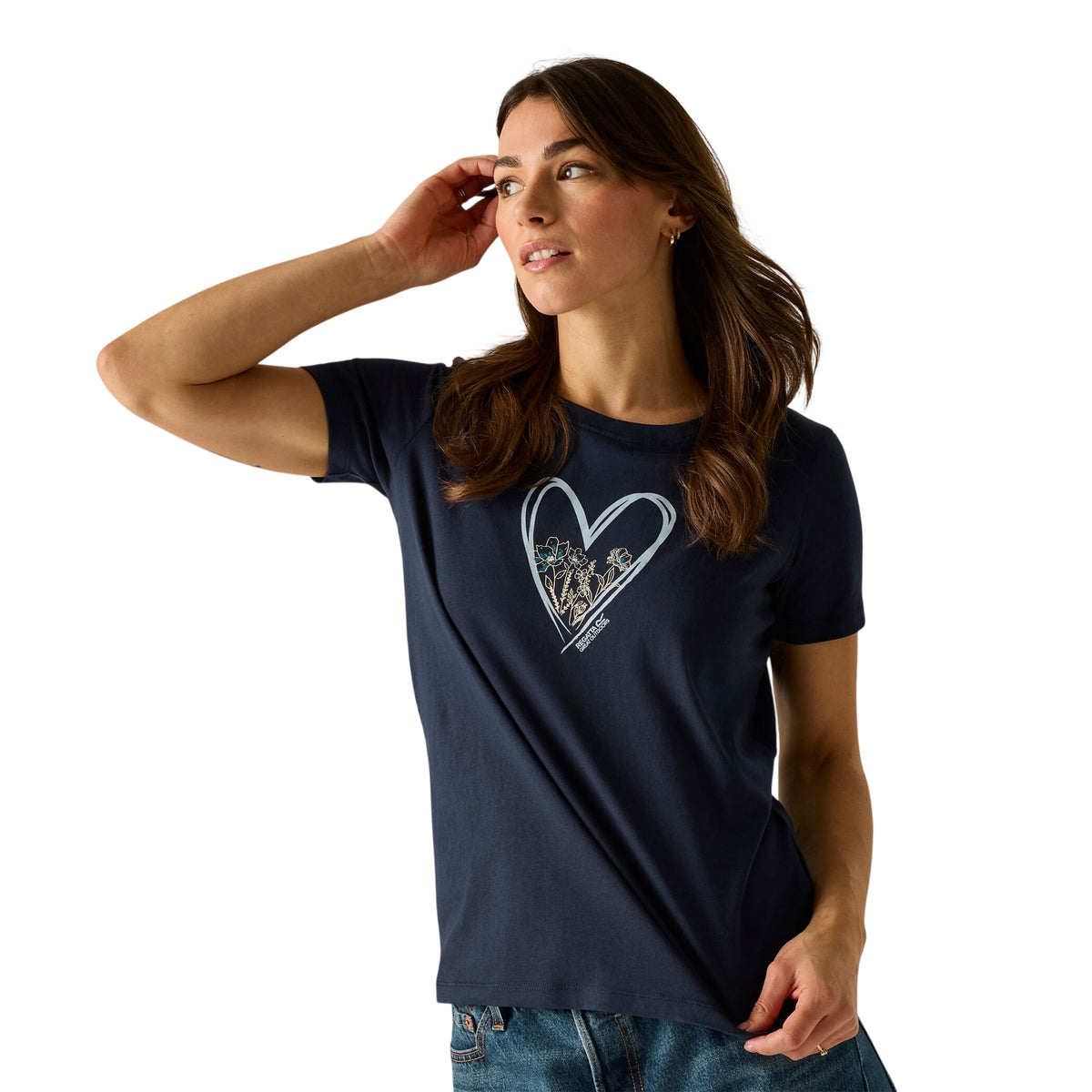 Navy - Lifestyle - Regatta Womens-Ladies Filandra VX Heart T-Shirt