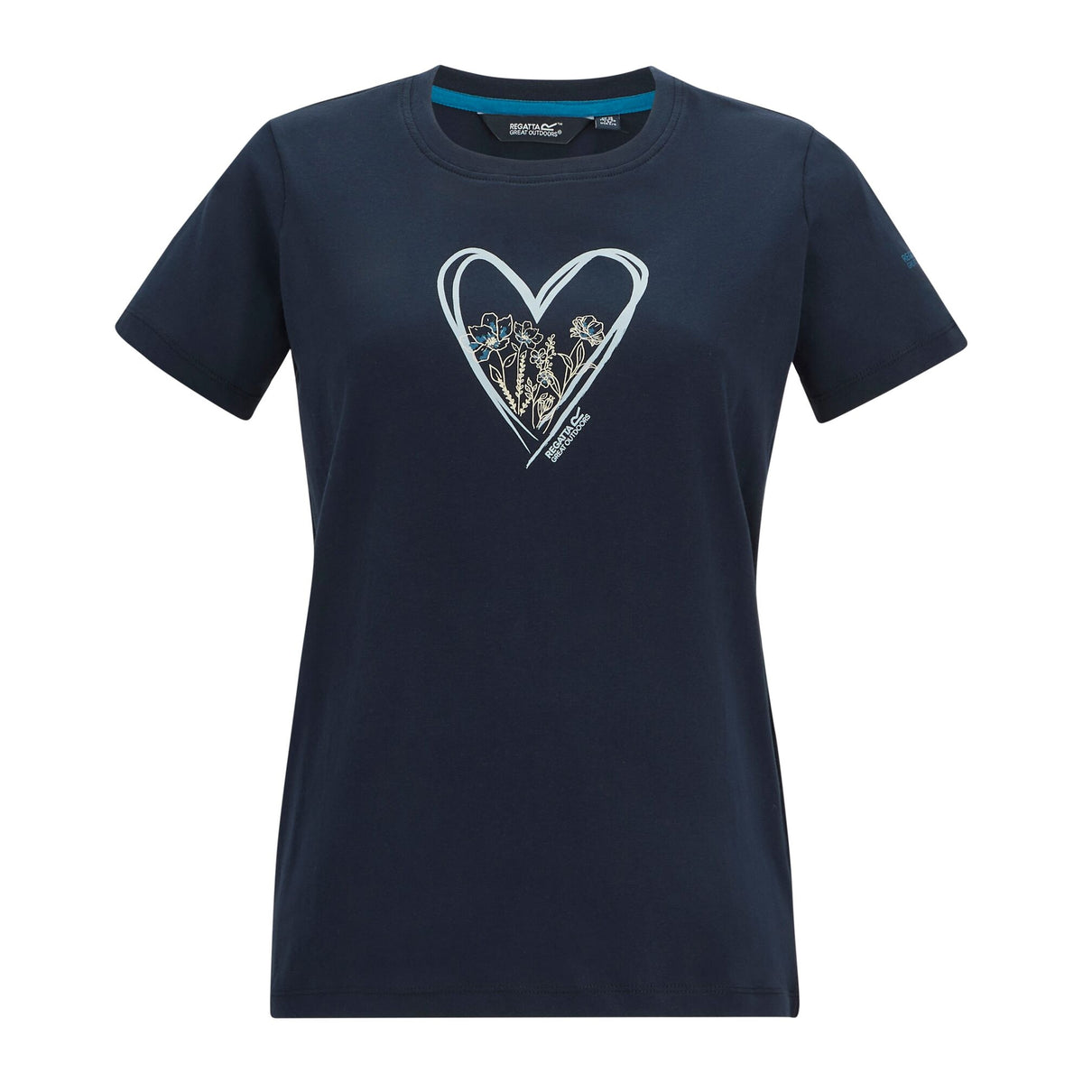 Navy - Front - Regatta Womens-Ladies Filandra VX Heart T-Shirt