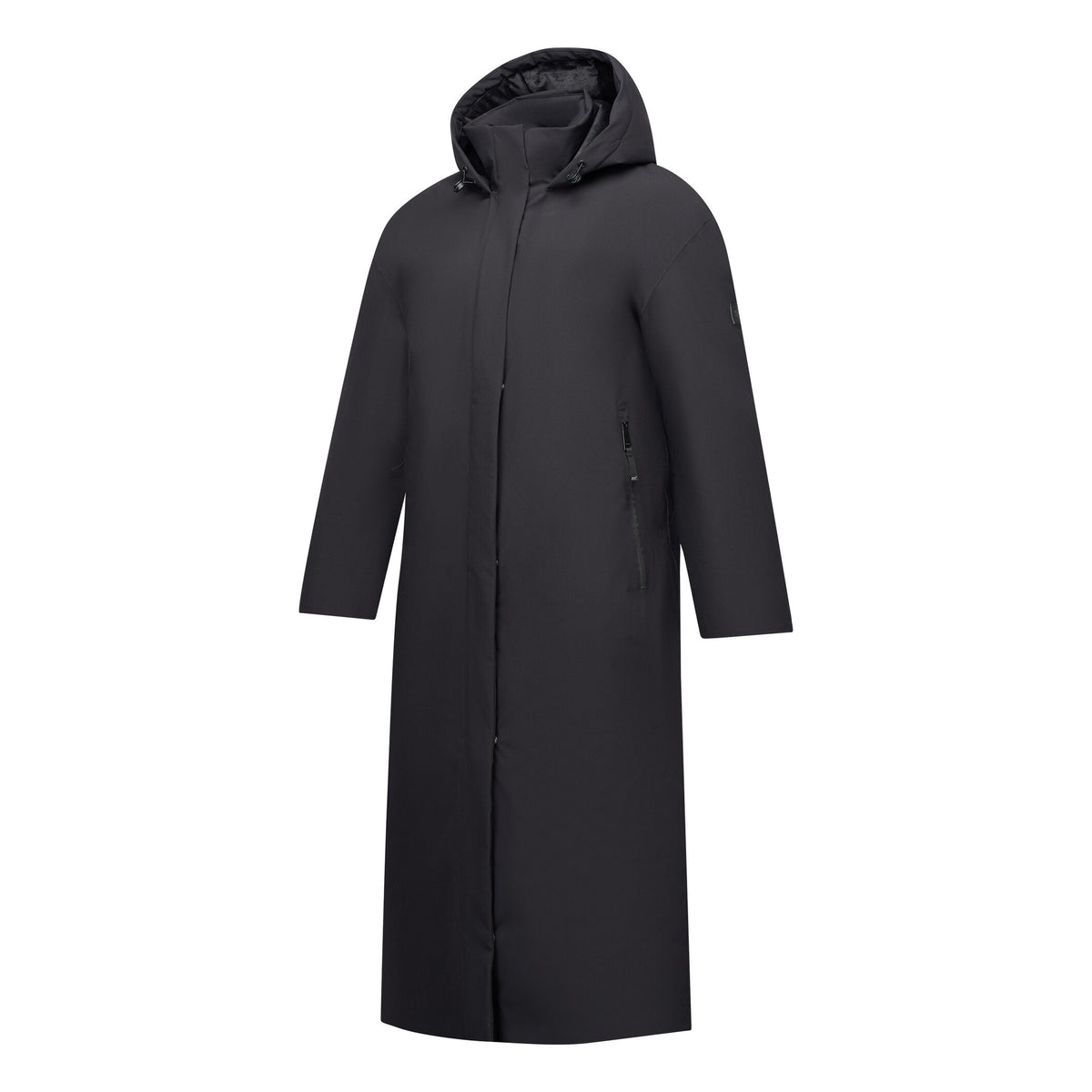 Black - Side - Regatta Womens-Ladies Janna Waterproof Long Length Insulated Jacket