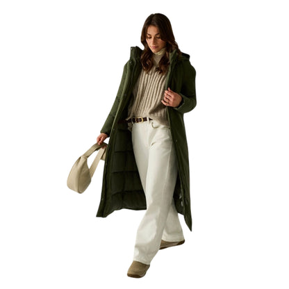 Dark Khaki - Lifestyle - Regatta Womens-Ladies Janna Waterproof Long Length Insulated Jacket