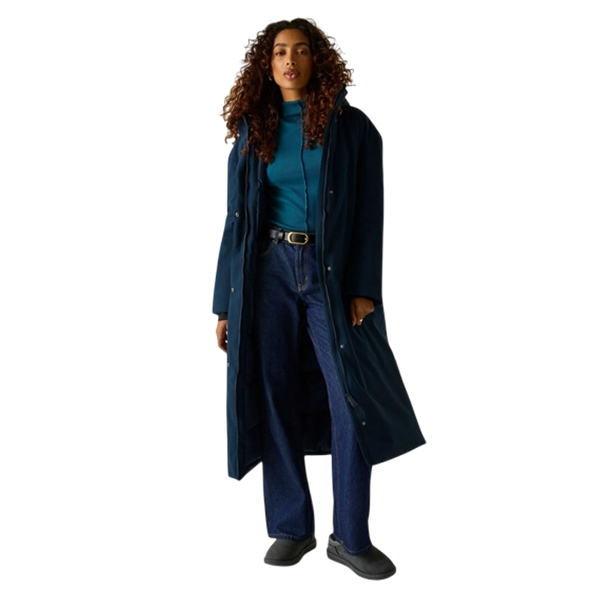 Navy - Lifestyle - Regatta Womens-Ladies Janna Waterproof Long Length Insulated Jacket