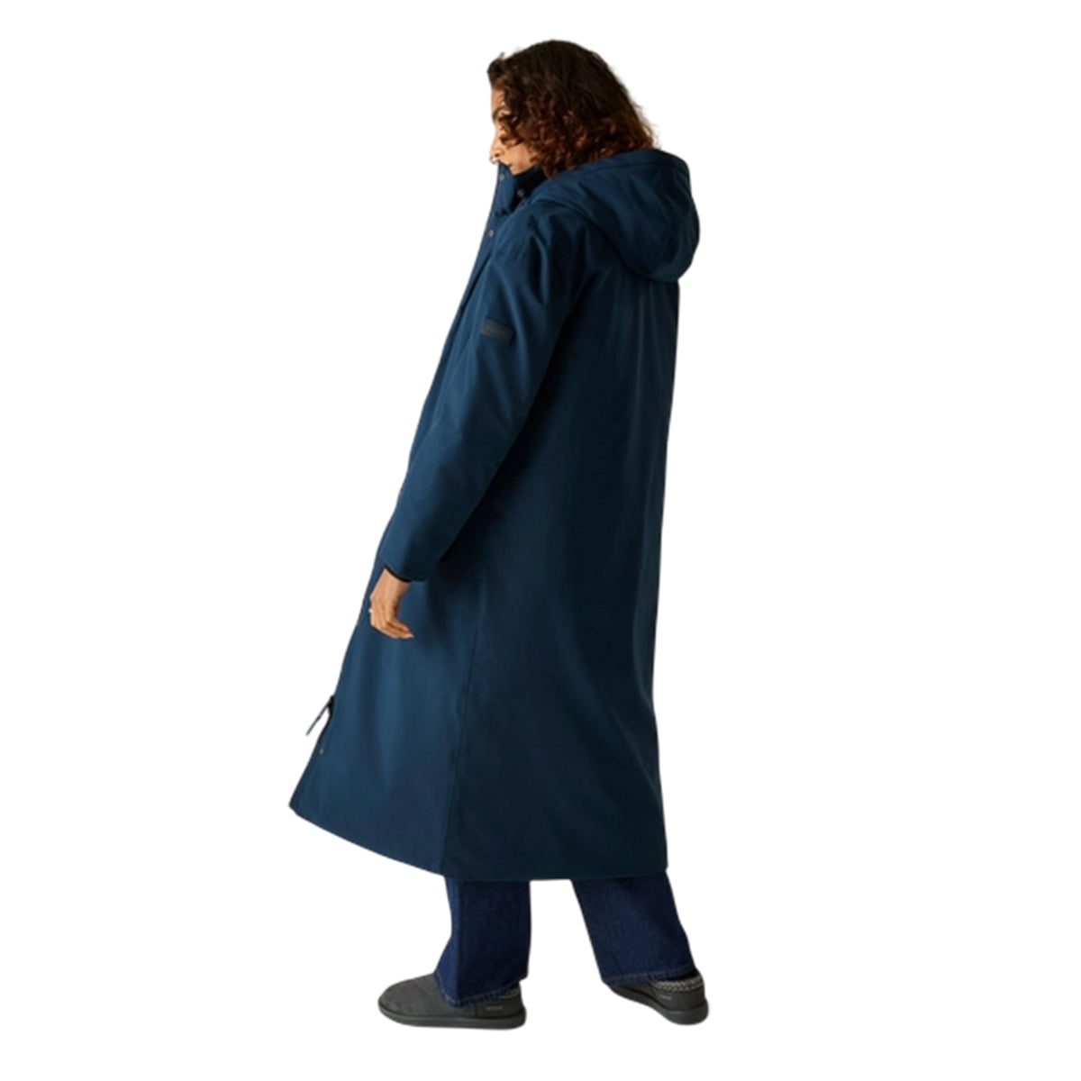 Navy - Close up - Regatta Womens-Ladies Janna Waterproof Long Length Insulated Jacket