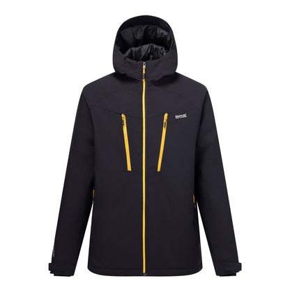 Black-Sunset - Front - Regatta Mens Highton Two Tone Waterproof Stretch Insulated Jacket