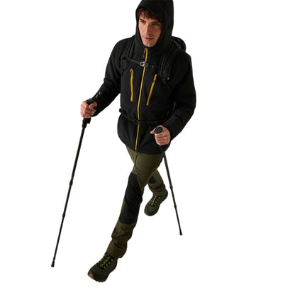 Black-Sunset - Close up - Regatta Mens Highton Two Tone Waterproof Stretch Insulated Jacket