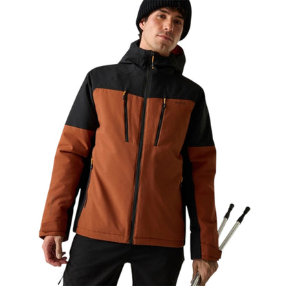 Burnt Henna-Black - Pack Shot - Regatta Mens Highton Two Tone Waterproof Stretch Insulated Jacket