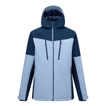 Dusky Blue-Navy - Front - Regatta Mens Highton Two Tone Waterproof Stretch Insulated Jacket