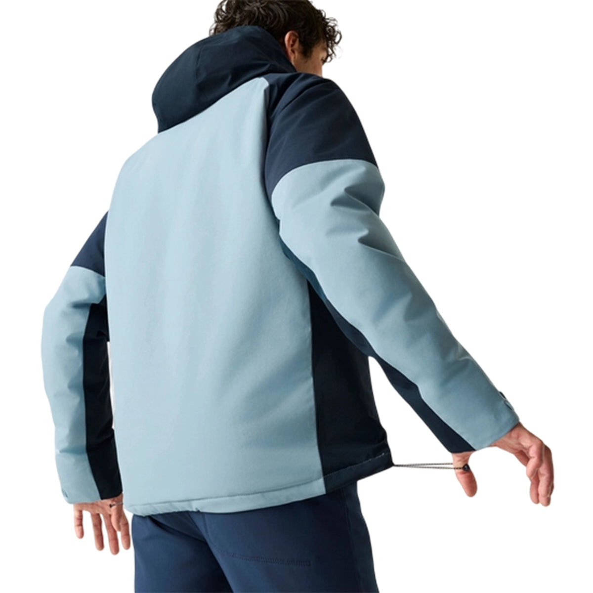 Dusky Blue-Navy - Close up - Regatta Mens Highton Two Tone Waterproof Stretch Insulated Jacket