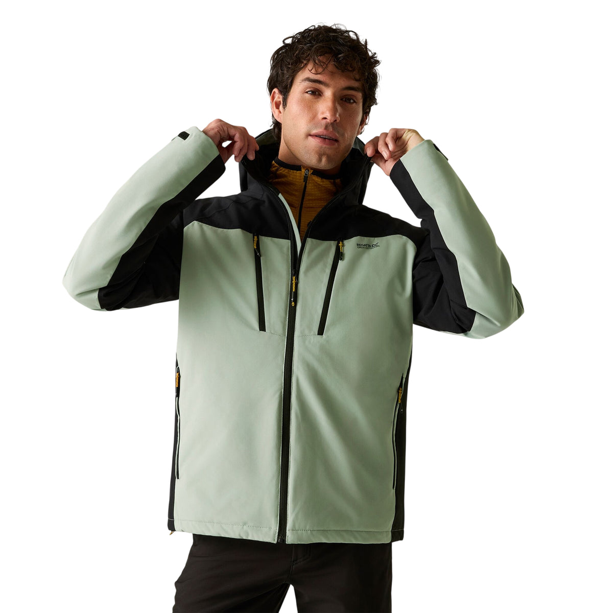 Glacier Green-Black - Lifestyle - Regatta Mens Highton Two Tone Waterproof Stretch Insulated Jacket