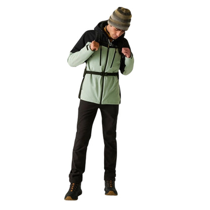 Glacier Green-Black - Close up - Regatta Mens Highton Two Tone Waterproof Stretch Insulated Jacket