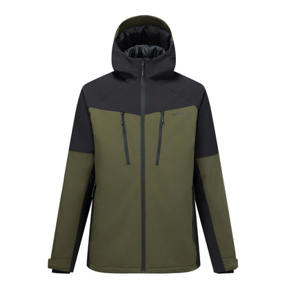 Dark Khaki-Black - Front - Regatta Mens Highton Two Tone Waterproof Stretch Insulated Jacket