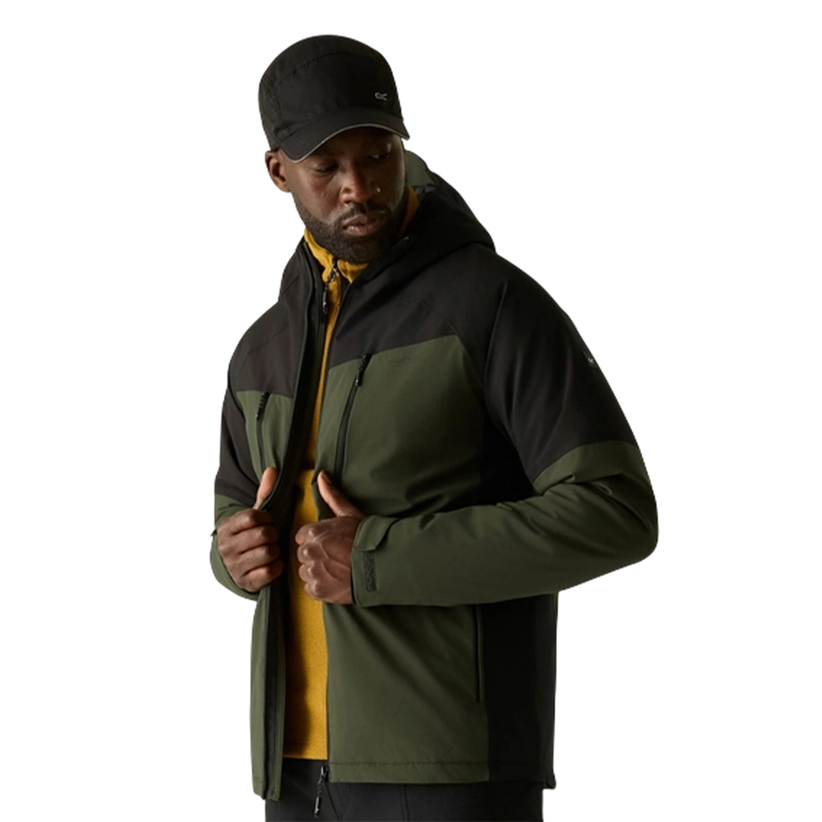 Dark Khaki-Black - Lifestyle - Regatta Mens Highton Two Tone Waterproof Stretch Insulated Jacket