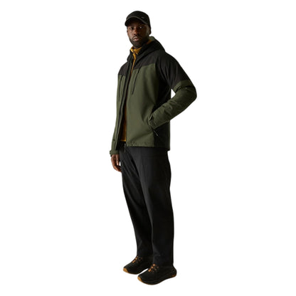 Dark Khaki-Black - Pack Shot - Regatta Mens Highton Two Tone Waterproof Stretch Insulated Jacket