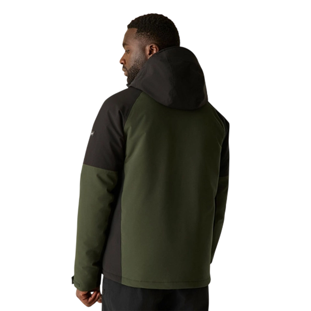 Dark Khaki-Black - Close up - Regatta Mens Highton Two Tone Waterproof Stretch Insulated Jacket