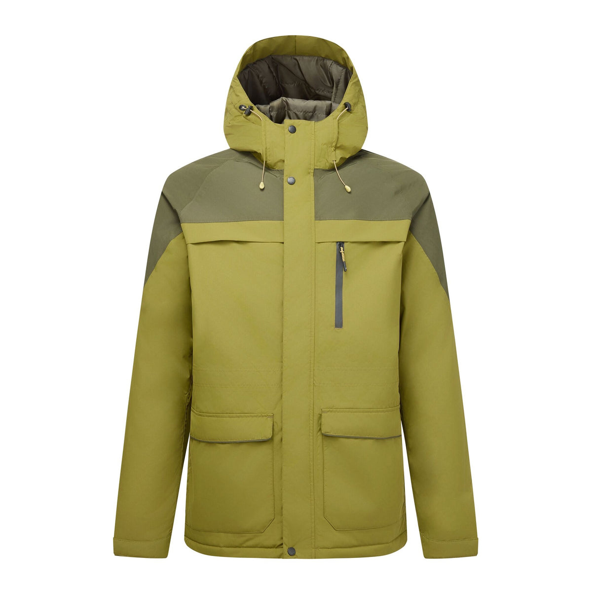 Nephrite Green-Dark Khaki - Front - Regatta Mens Stanford Two Tone Waterproof Insulated Jacket