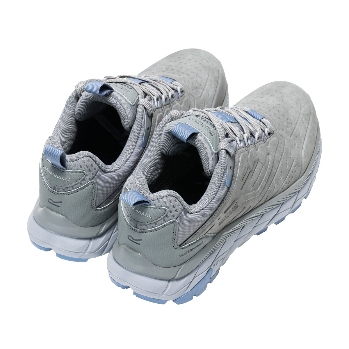 Dark Steel-Dusky Blue - Back - Regatta Womens-Ladies Derino Low Walking Shoes