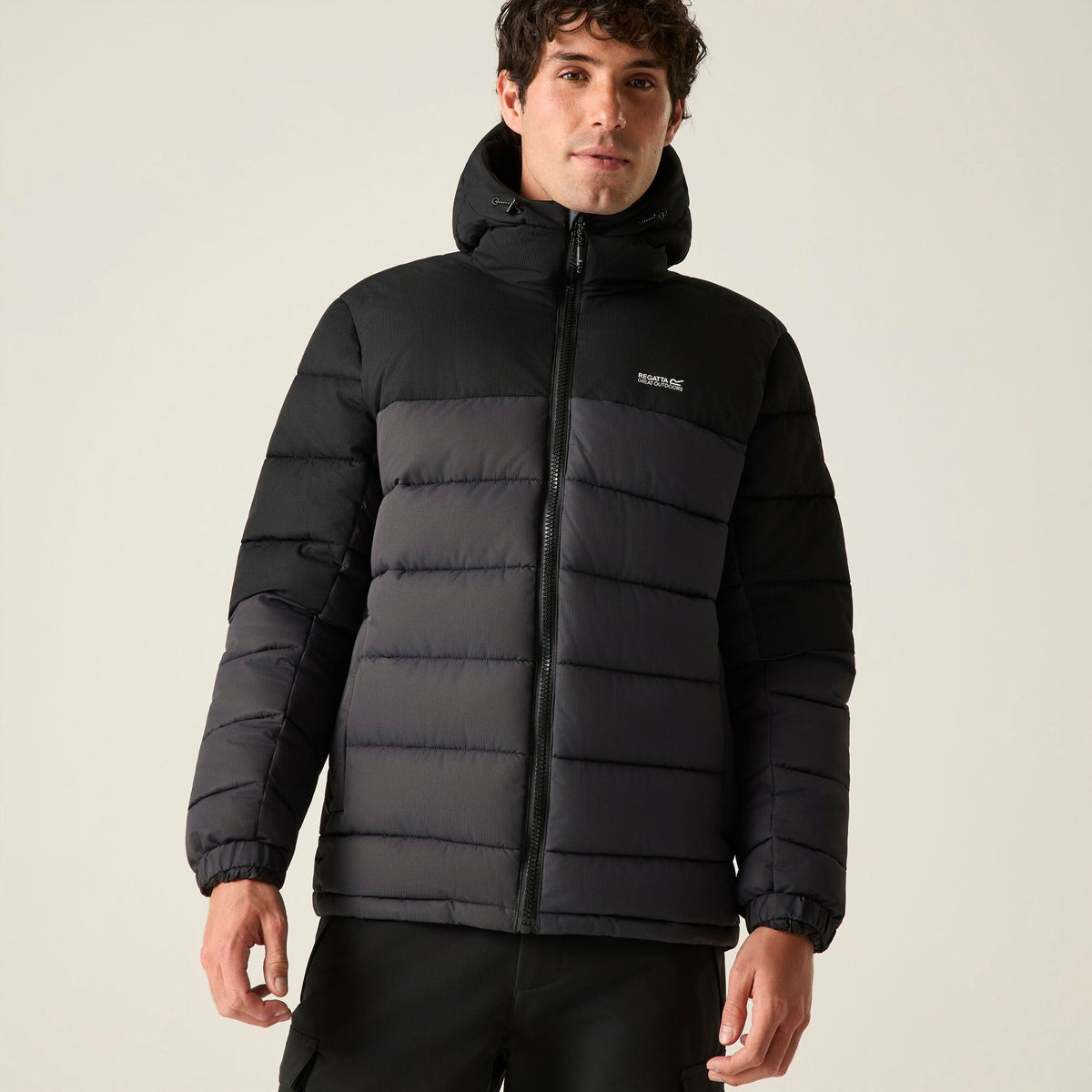 Black - Close up - Regatta Mens Aldthorn Padded Jacket