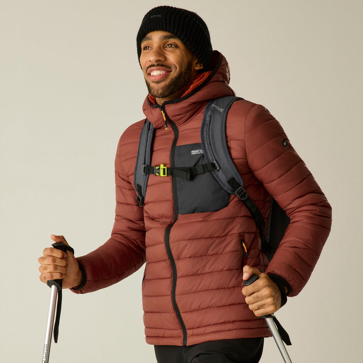 Burnt Henna-Black - Pack Shot - Regatta Mens Lightweight Padded Jacket