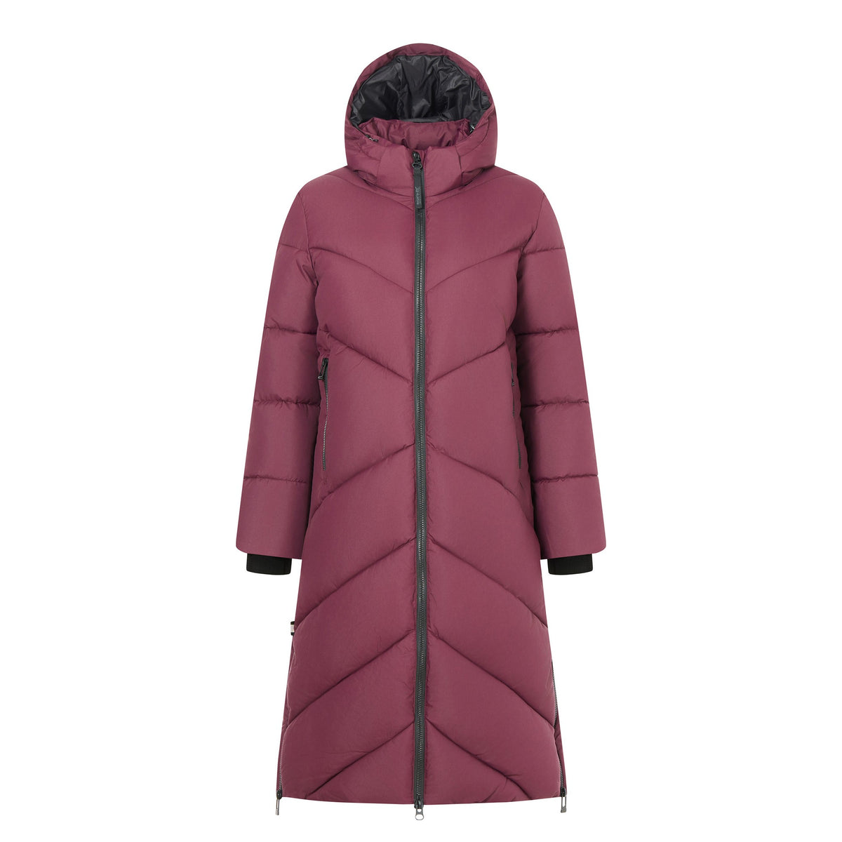 Fig - Front - Regatta Womens-Ladies Merida Long Length Padded Jacket