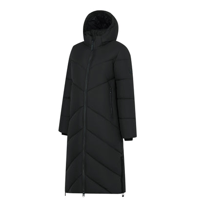 Black - Side - Regatta Womens-Ladies Merida Long Length Padded Jacket