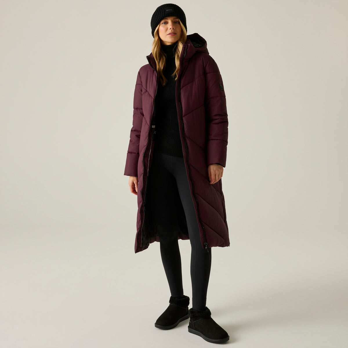 Fig - Pack Shot - Regatta Womens-Ladies Merida Long Length Padded Jacket