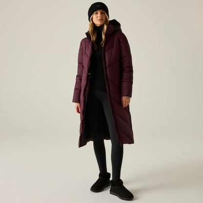Fig - Pack Shot - Regatta Womens-Ladies Merida Long Length Padded Jacket