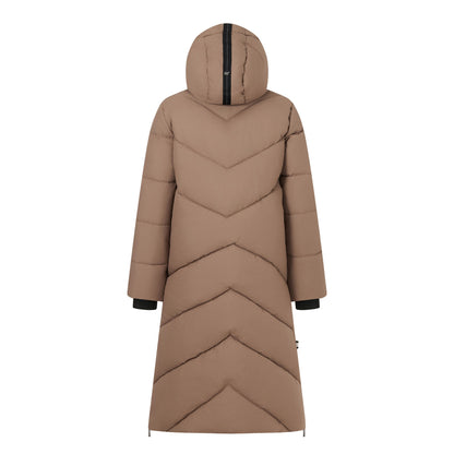 Mocha - Back - Regatta Womens-Ladies Merida Long Length Padded Jacket