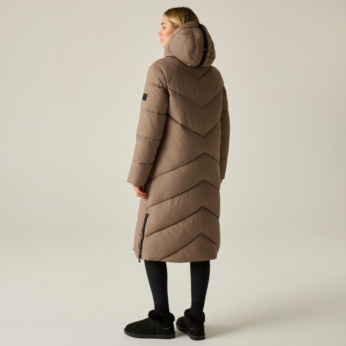 Mocha - Lifestyle - Regatta Womens-Ladies Merida Long Length Padded Jacket