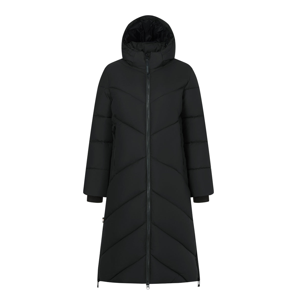 Black - Front - Regatta Womens-Ladies Merida Long Length Padded Jacket