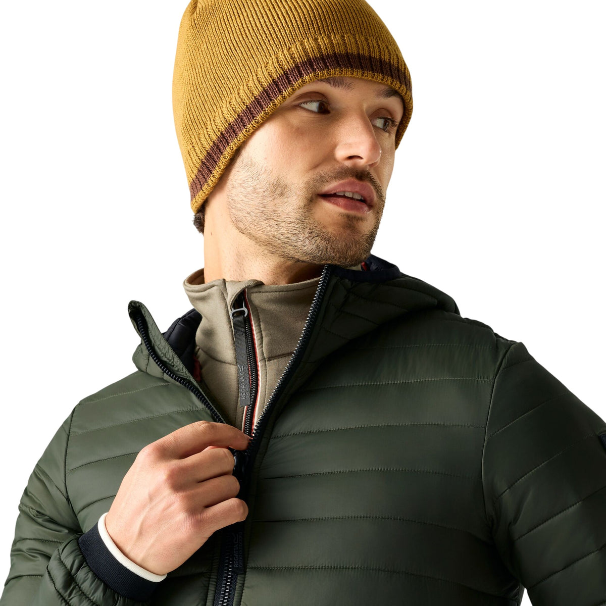 Dark Khaki - Pack Shot - Regatta Mens Haile Padded Jacket